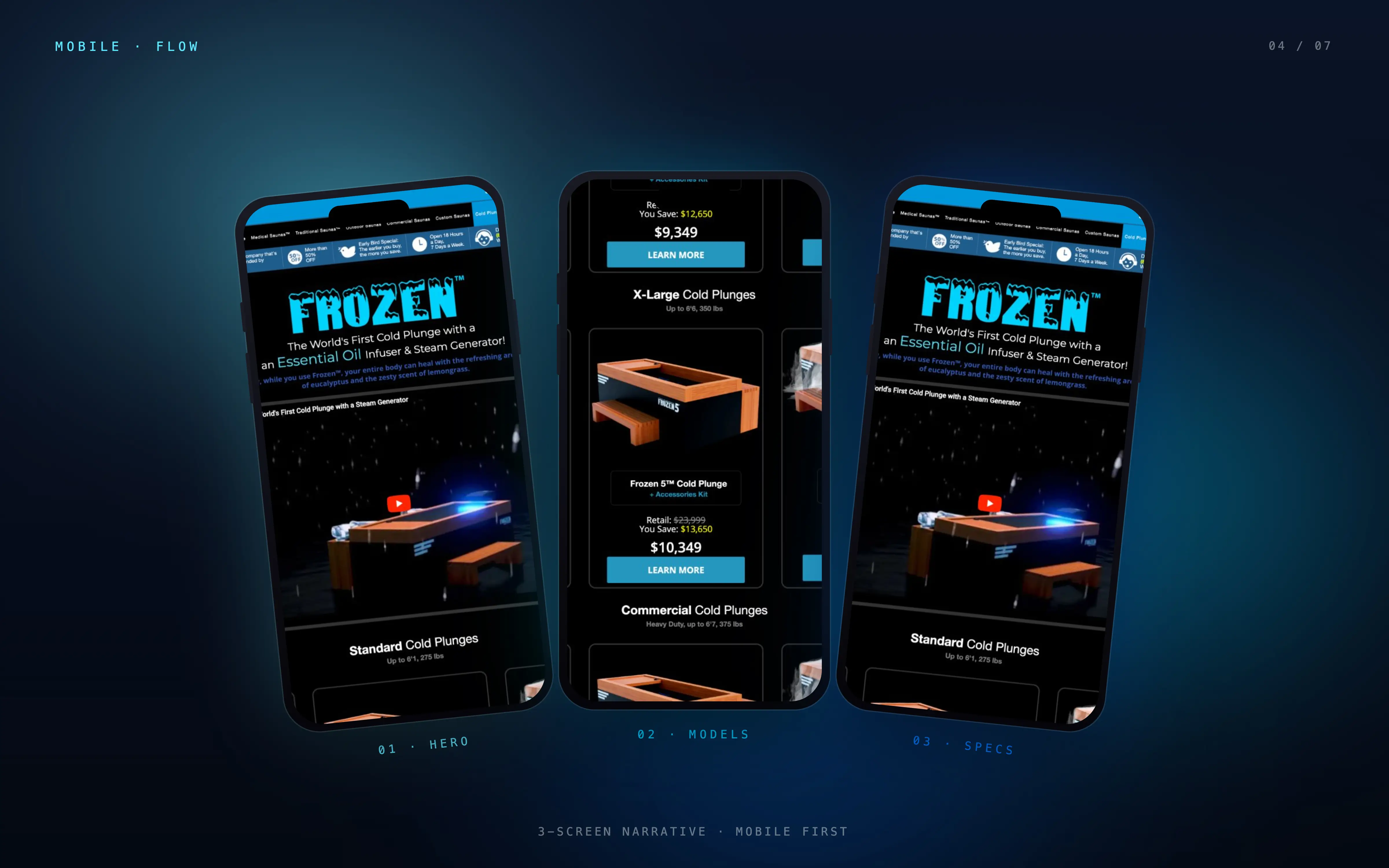 Frozen Cold Plunge Landing Page — Mobile purchase flow