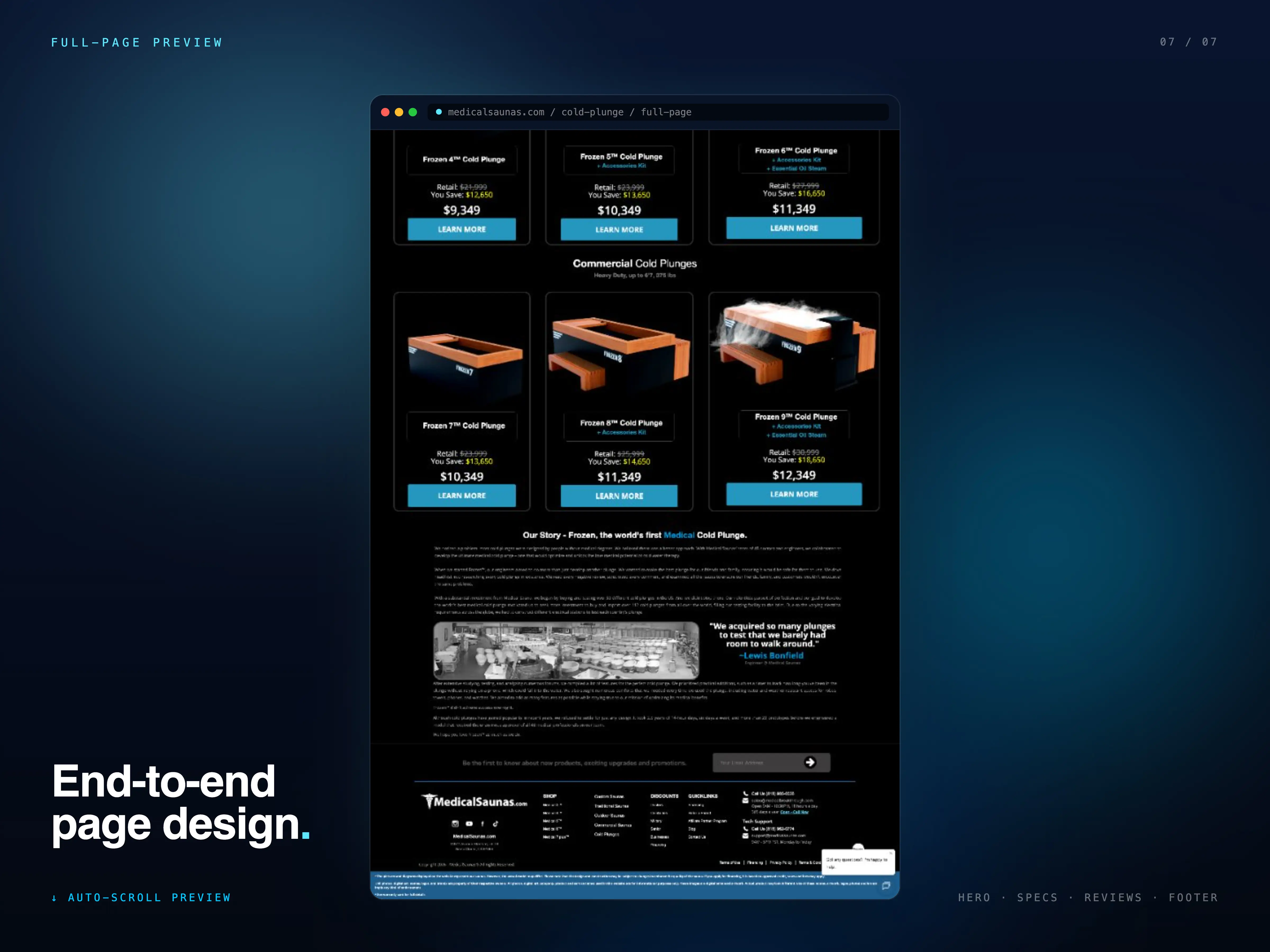 Frozen Cold Plunge Landing Page — Full-page preview