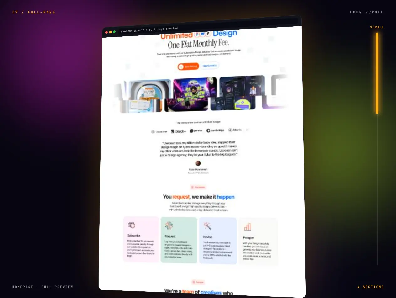 UXOcean Agency — Full page scroll