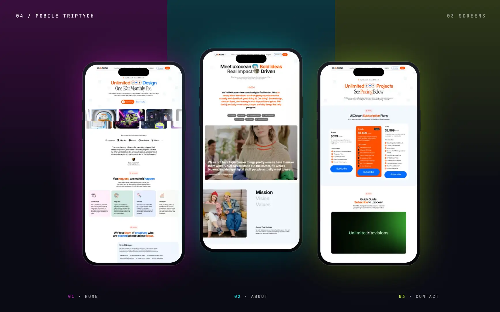 UXOcean Agency — Mobile view