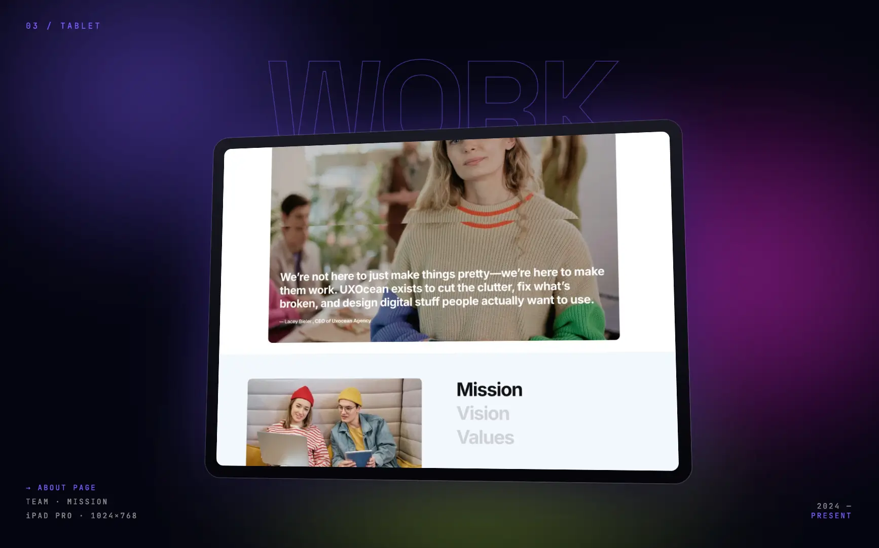 UXOcean Agency — Work section